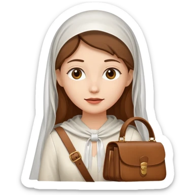 Woman + veil + satchel. sticker