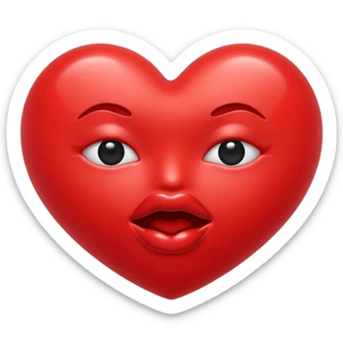 Heart shaped kiss emoji sticker