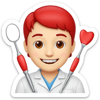 quiero que me hagas emojis de dentista rojos sticker