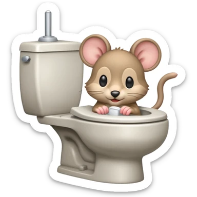 Una ratita usando wc sticker