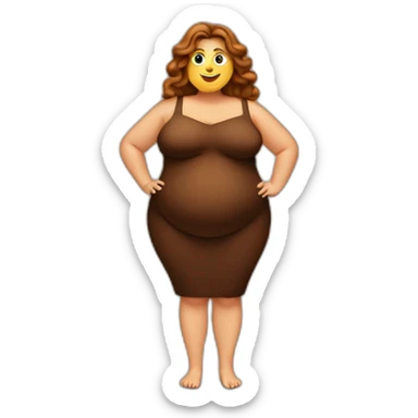 obese-woman-big-belly-cheveux-long-marron sticker