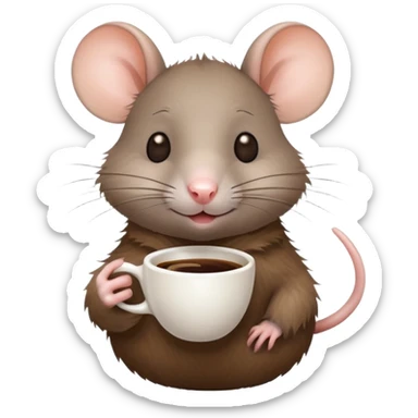 Rat with a coffee espresso cup sticker