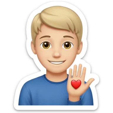 Teen boy wishing luck sticker