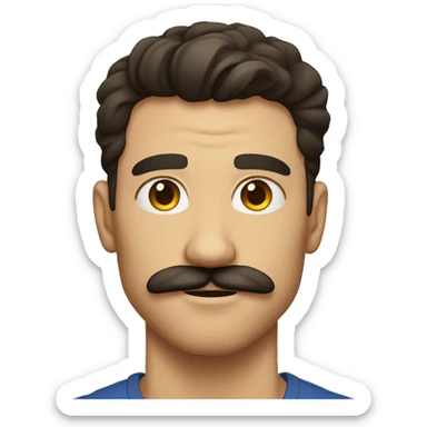 strong brunete mustache guy sticker