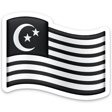 A simple flag with three black horizontal lines and three white horizontal lines, no stars sticker