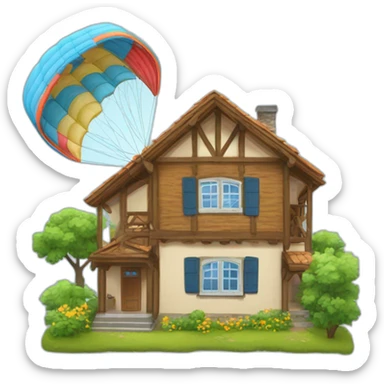Une maison en parapente sticker