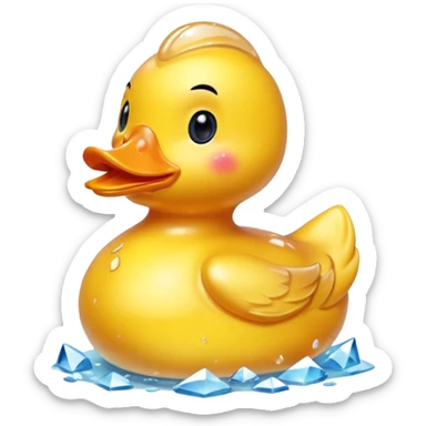 Rubber ducky made from crystal sticker