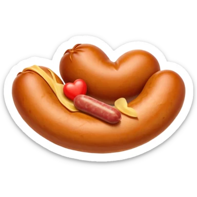 make love-shaped sausages sticker