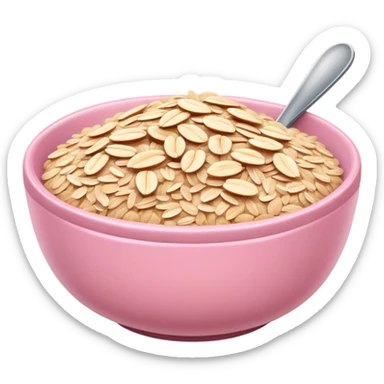 super realistic small pink bowl of oats sticker