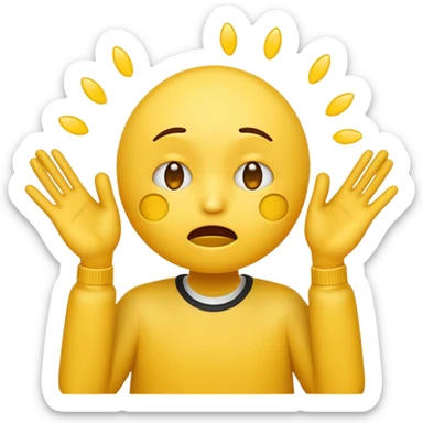 distraught yellow emoji face with hands thrown up in defeat  sticker