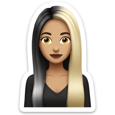 split dye half blonde half black hair on a lady sticker