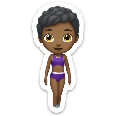 white swimmer with purple dress sticker