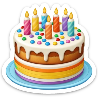  cake with colorful sprinkles inside of the cake sticker