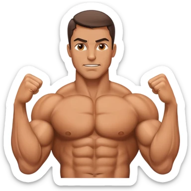 Muscular man flexing  sticker