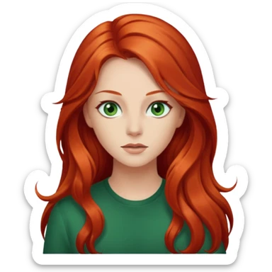 Stefanie Ridel with long red hair sticker