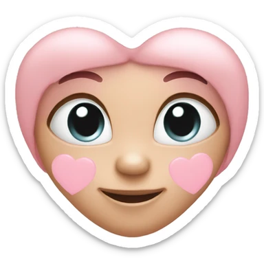 baby pink heart sticker