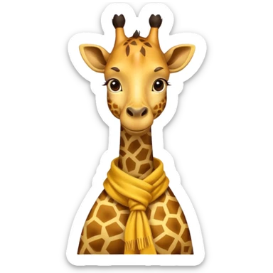 Giraffe with yellow Scarves sticker