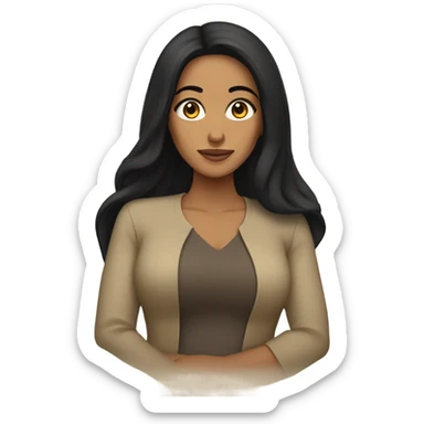 Middle East women with long black hair and tan skin  sticker