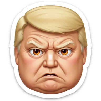 uSE THIS AS A REFERENCE PICTURE TO CREATE AN ANGRY, ELDERLY, OBESE DONALD TRUMP EMOJI sticker