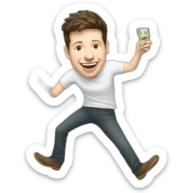 sam altman frolicking in cash sticker