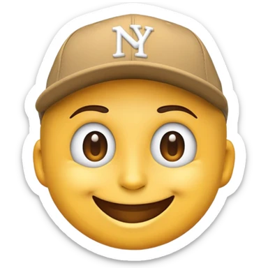 emoji wearing a ny fitted  sticker