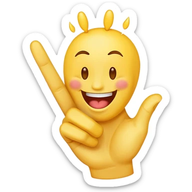 Middle finger with a laughing face  sticker