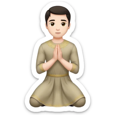 Submissive man on knees wearing female clothes sticker