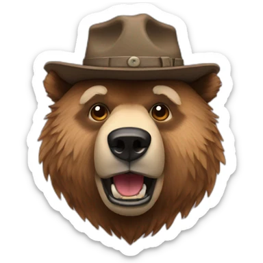 grizzlybear with a hat  sticker