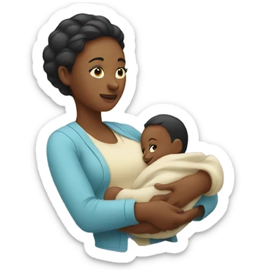 A mother holding her baby sticker