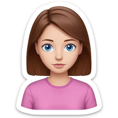 FACEPALM woman brown hair blue eyes pink shirt  sticker