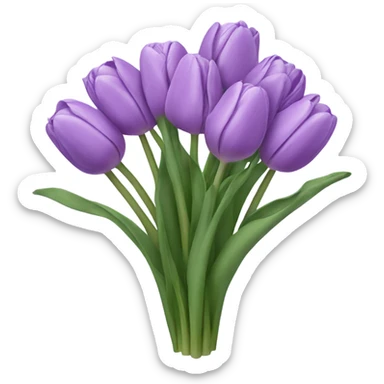 light purple tulip bouquet sticker