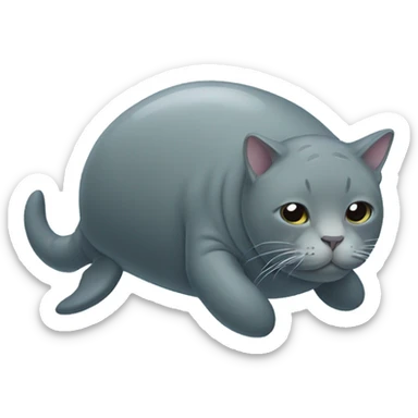 cat standing on a manatee sticker
