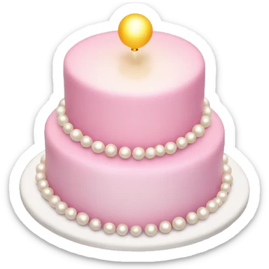 Pearl ligh pink birthday cake sticker