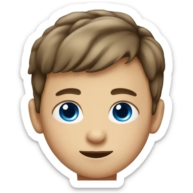 young Boy with blue eyes and short brown hair  sticker