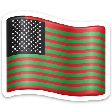 United states flag with black, green, and red colors sticker