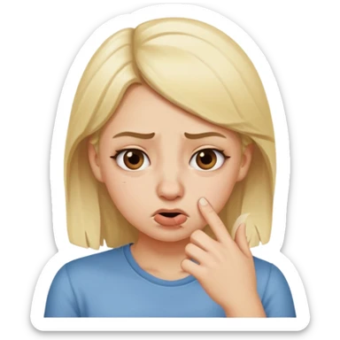 white blonde girl holding her nose because something stinks  sticker