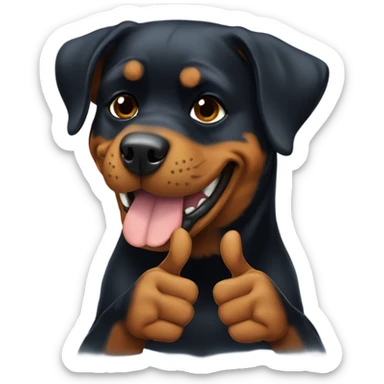 Rottweiler giving a thumbs up sticker