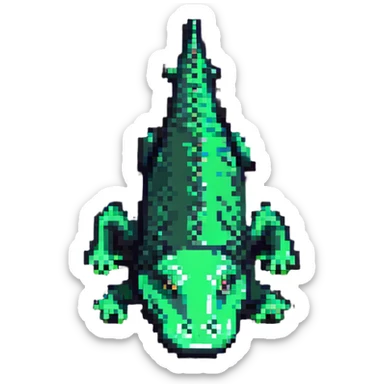 A green crocodile sticker