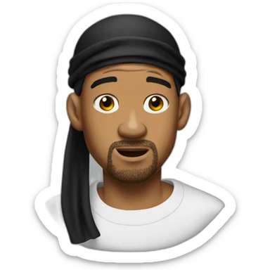 Will smith with black durag shocked sticker