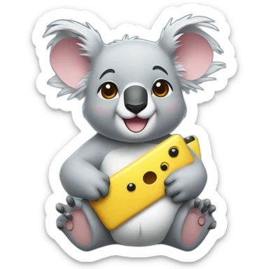 Koala with pikachu ears sticker