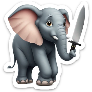 elephant with a knife sticker