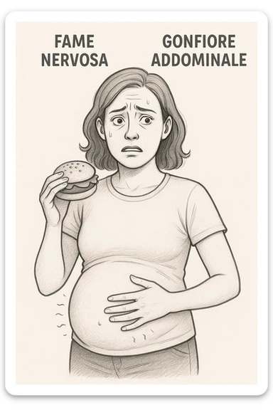 fame nervosa gonfiore addominale in italiano sticker
