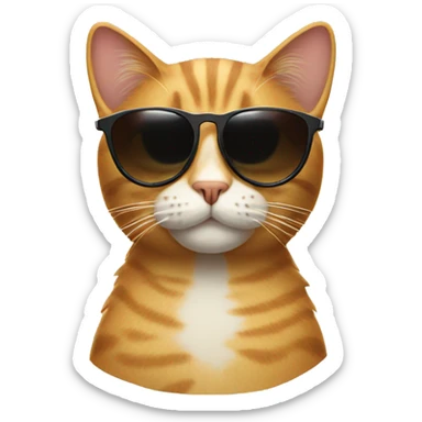 Cat with sunglasses sticker