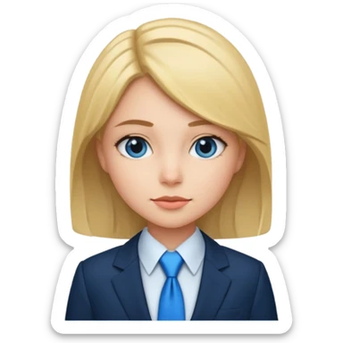 girl with suit and blue tie sticker