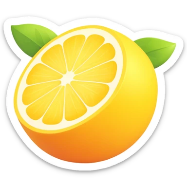 realistic and vivid citrus lemon icon without eyes, nose, or mouth sticker