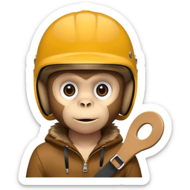 monkey with skater helmet sticker