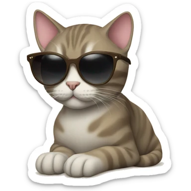 Cat with sunglasses sticker