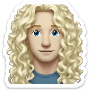 light curl blonde 30yo man blue eyed pale skin sticker