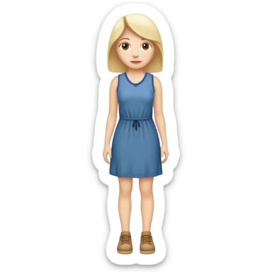 Create me an emoji of a full body white female in a casual dress. sticker