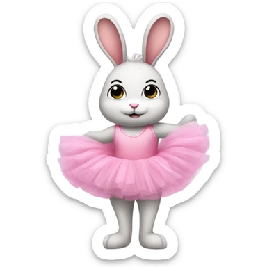 Bunny wearing pink tutu sticker